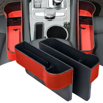 

Cup Car Storage Box Organizer Red Replacement parts 2pcs/kit PU Leather+Plastic