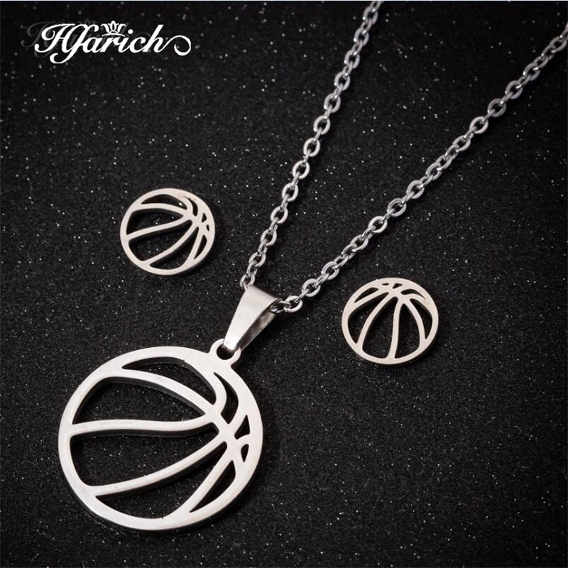 Hfarich Trendy Basketball Necklaces For Men Stainless Steel Gold Long