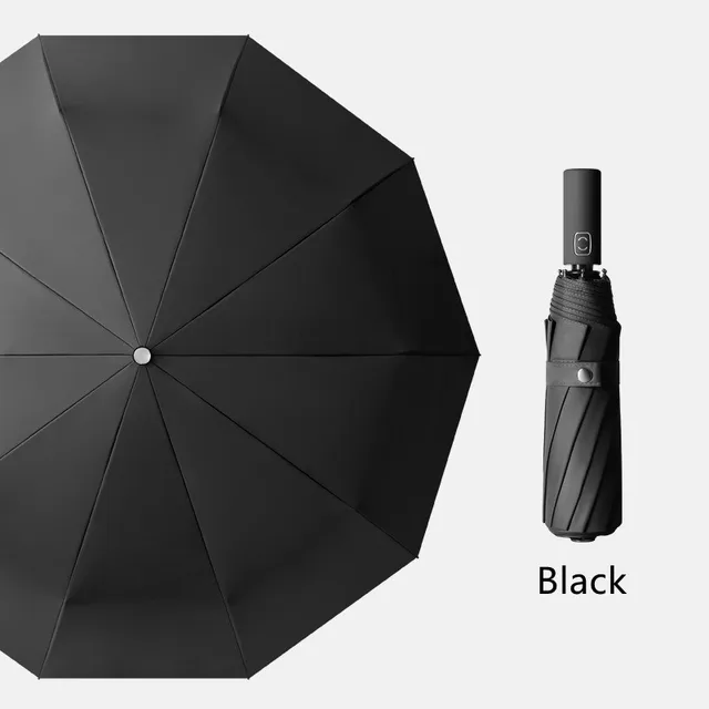 10K Strong Wind Resistant Folding Automatic Umbrella Men Parasol Big Umbrellas Business Portable Women Rain Umbrella Paraguas Black