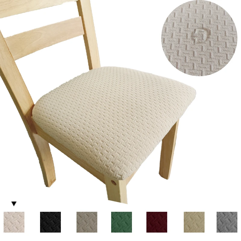

WaterProof Spandex Chair Seat Cover Upholstered Cushion Solid Removable Dining Room Slipcovers with Washable Furniture Protector
