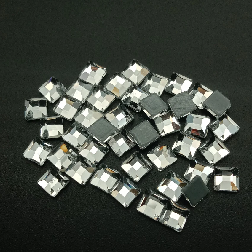 4mm Square C 60 шт Стразы AB Crystal Mix Multishape с плоской задней частью, горячая фиксация Стразы/утюг на плоской задней кристаллы AB для лака для ногтей, Стекло со стразами - Цвет: 4mm Square C