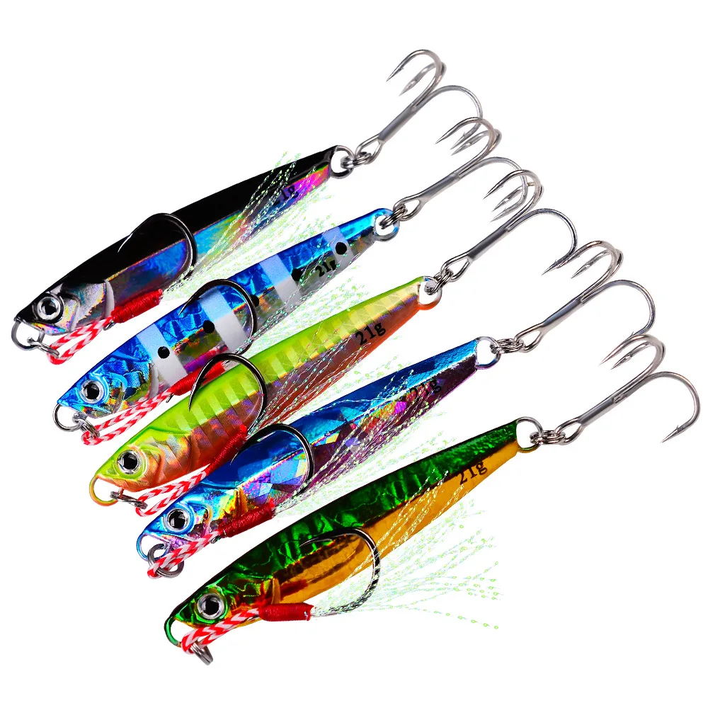 1PC 24g 30g 40g 60g Metal Cast Slow Jig Spoon Jigging Hard Lure