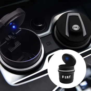 

Car Ashtray LED Light Smokeless Ashtray Garbage Coin Storage Cup Container For Fiat 500 Punto Stilo Ducato Palio Bravo Doblo Pan