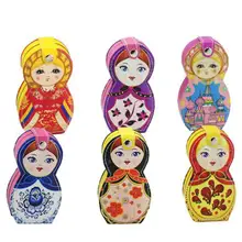 6 шт. Русская Матрешка клиппер маникюрный набор пинцет, ножницы для ушей пилочка для ногтей Уход за ногтями Путешествия Красота Портативные Инструменты