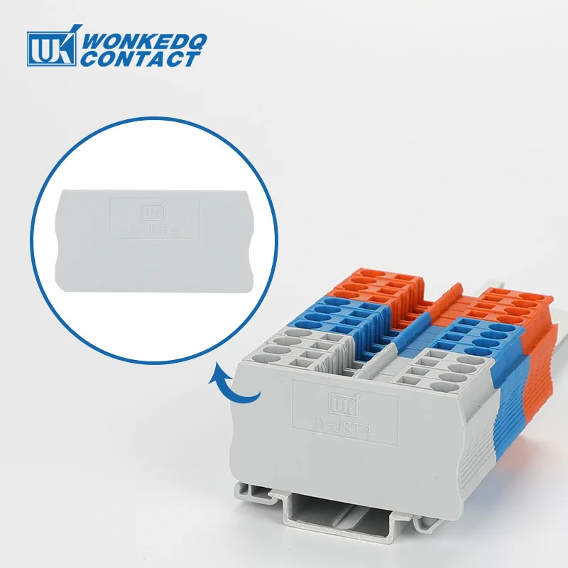 1Pc D-ST4 End Barrier Plate For PT4 ST4 PT/ST 4 Series Wire Connector Insulation DIN Rail Terminal Block 4mm&sup2; End Cover D-ST 4