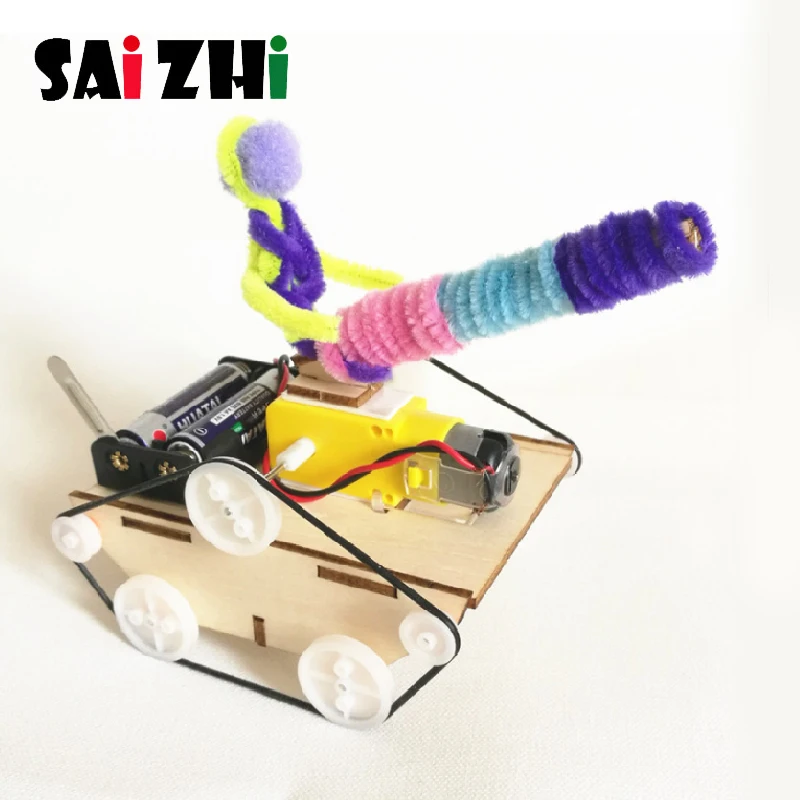 Saizhi Diy паровой двигатель модели игрушечный мотор четырёхколёсный вагончик с