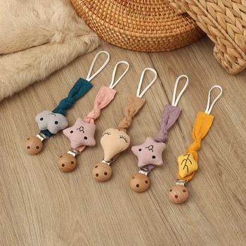 

1PC Baby Pacifier Chain Cotton Pacifier Clips Nipple Holder Baby Teething Chain L4MC