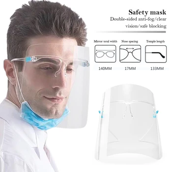 

Adult Protective Shield With Glass Frame Great Gift Anti-fog Anti-splash Anti Droplet Face Cover Mask Reusable Transparent Clear
