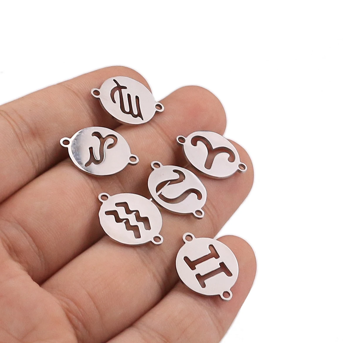 5 шт/лот подвески из нержавеющей стали 12 созвездий DIY звенья для серег браслет ожерелье ювилирные изделия фурнитура изготовление