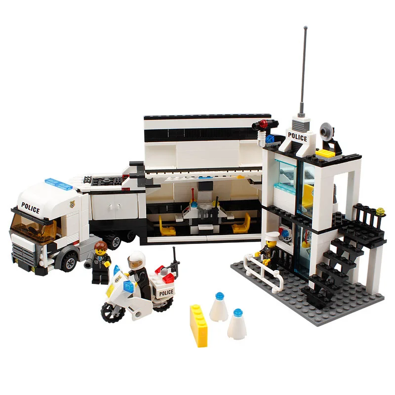 

KAZI Educational Building Blocks Police Command Car Assembly Assembled Building Blocks Toy Boy Toy 8-10-12-Year-Old 6727