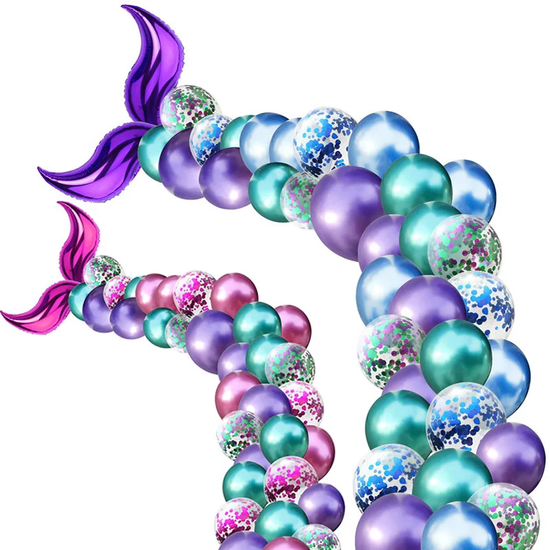 42 шт Одеяло «хвост русалки» АРКА Шар креативной тема вечерние Русалка из металла набор воздушных шаров для Свадьбы вечерние украшения