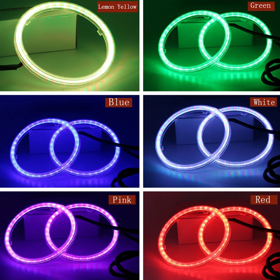 60mm 70mm 80mm 90mm 100mm 110mm 120mm RGB WIFI APP COB LED Angel Eyes Halo Rings - Foto 9
