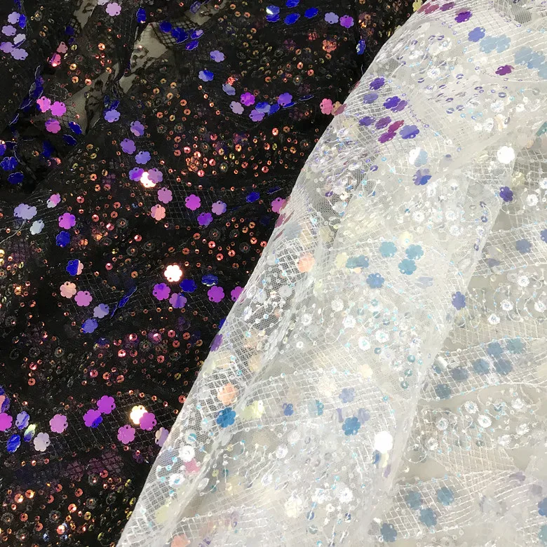 Новая волна Иллюзия сливового цвета блестки вышитые из кружевной сетчатой ткани Дизайнер DIY женское платье телас Tissus Австралийский метр 90x130 см