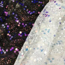 Новая волна Иллюзия сливового цвета блестки вышитые из кружевной сетчатой ткани Дизайнер DIY женское платье телас Tissus Австралийский метр 90x130 см