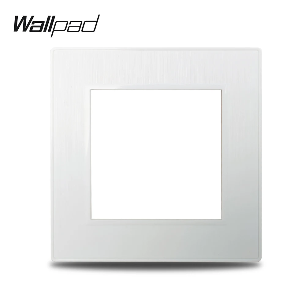 Wallpad S6 DIY Single White Panel Brushed PC Plastic For Wall Switch Socket Imitating Aluminum Plate Free Combination, 86*86mm