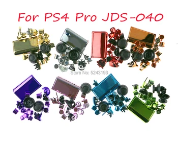

Chrome Buttons Kit L1 R1 L2 R2 Thumbstick cap replacement for PS4 Pro controller for PS4 4.0 JDS 040 JDM 040 Buttons Kit