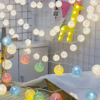 

Ice Ball Led String Light Garland Fairy String Lights Battery DIA 5CM 10 Ball Light Chain Fairy LED Lights Birthday Party Gifts