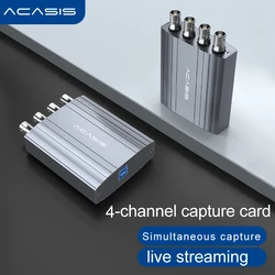 Acasis – boîtier de Capture vidéo AHD 4 canaux vers USB3.0, carte d'acquisition 720p UVC AHD pour caméra vidéo/diffusion en direct HD 