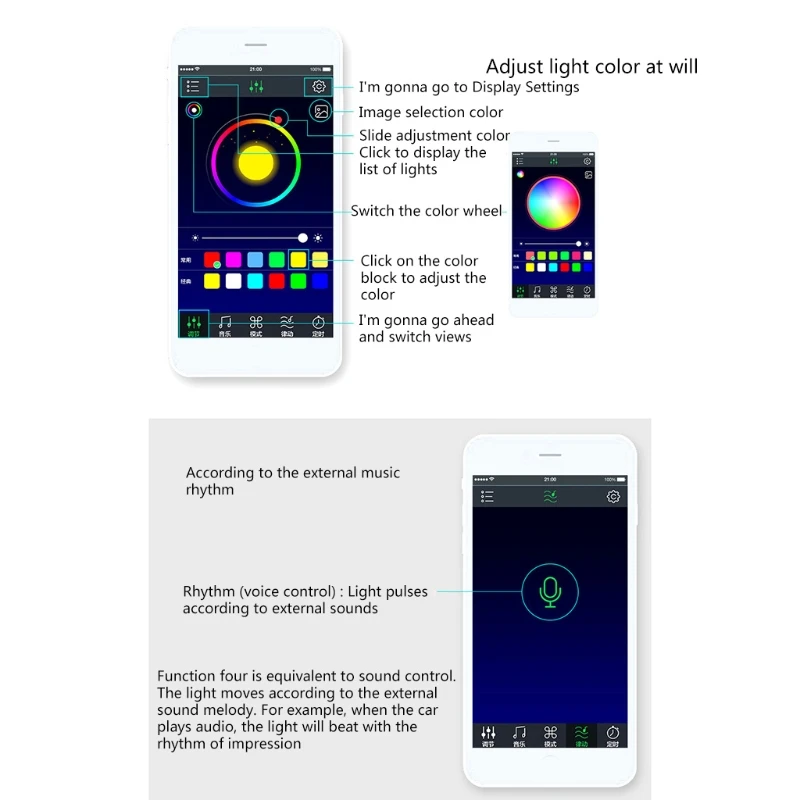 4 шт. светодиодные ленты для автомобиля интерьер пол атмосфера светильник RGB