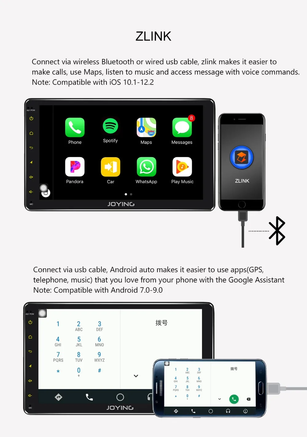 Cheap JOYING 2 din car radio Android 8.1 Octa Core 8 inch 1024*600 Support 4G fast boot DSP SWC GPS Navigation universal car radio HD 13