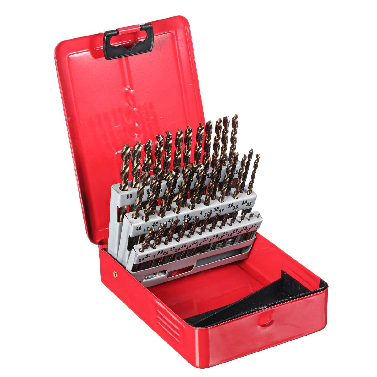 41/51 Pcs HSS Co M35 Cobalt Straight Shank Twist Drill Bit Set with