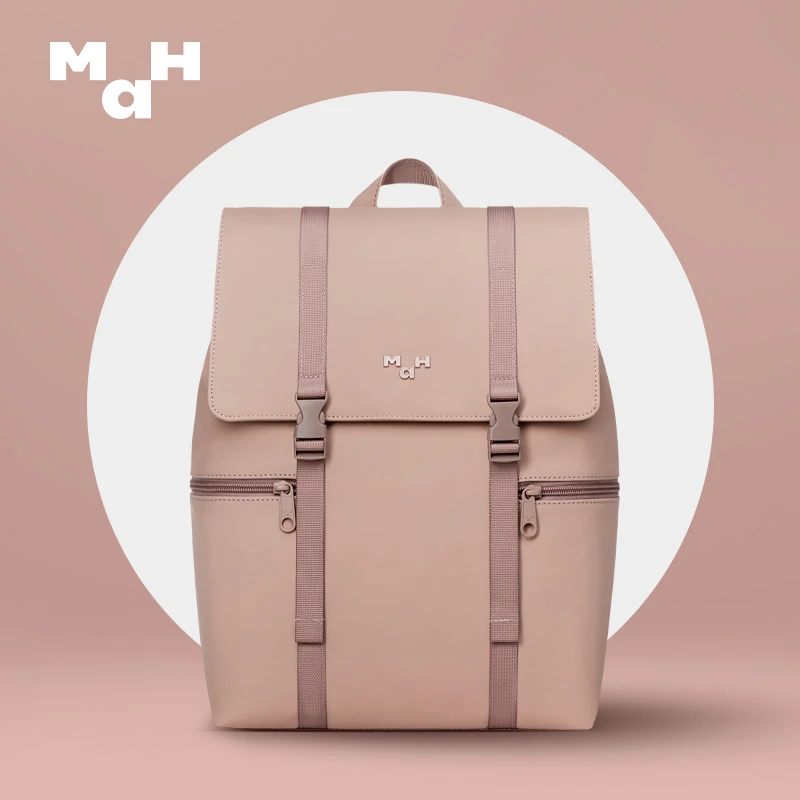MAH Classic Solid Color Laptop Backpack Women PU Frosted High-end School Bag Large Capacity Men Travel Backpack stylish backpacks for kid