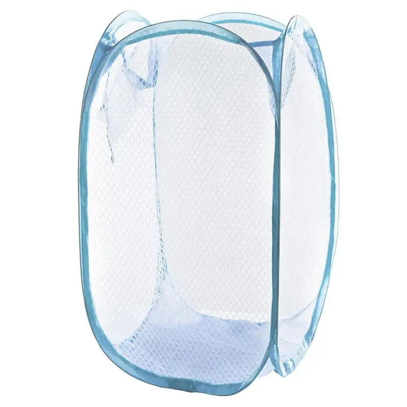 Sky Blue Корзины для грязного белья, одежда, корзина для белья, складная сумка, Легко открывающаяся сетка, корзина для белья, корзина для колледжа, общежития - Цвет: Sky Blue