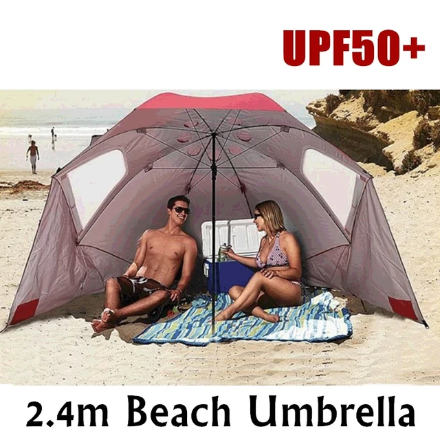 Camping Fishing Umbrella Universal Rain Sun Protection Short Section Three  Fold Beach Umbrella - AliExpress