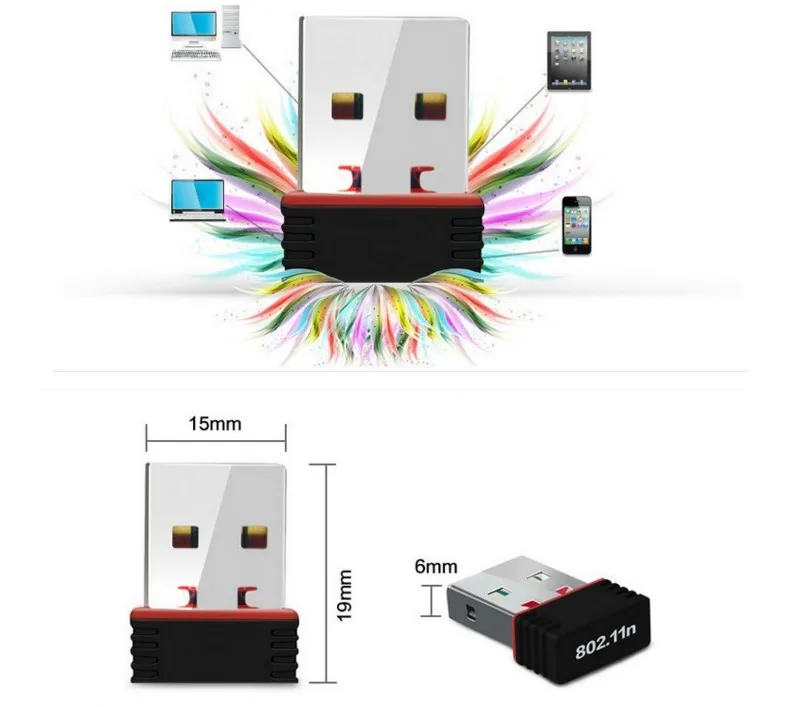 USB wifi 1 шт. Новая сетевая Lan Карта беспроводная 150 Мбит/с USB WiFi адаптер 802.11n 150 м 0112 Realtek 8188 поддержка 1509 м