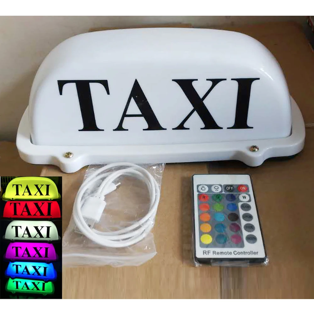 Taxi Top Light 7 Color Change Led Taxi Cab Sign Car Blank Roof Top