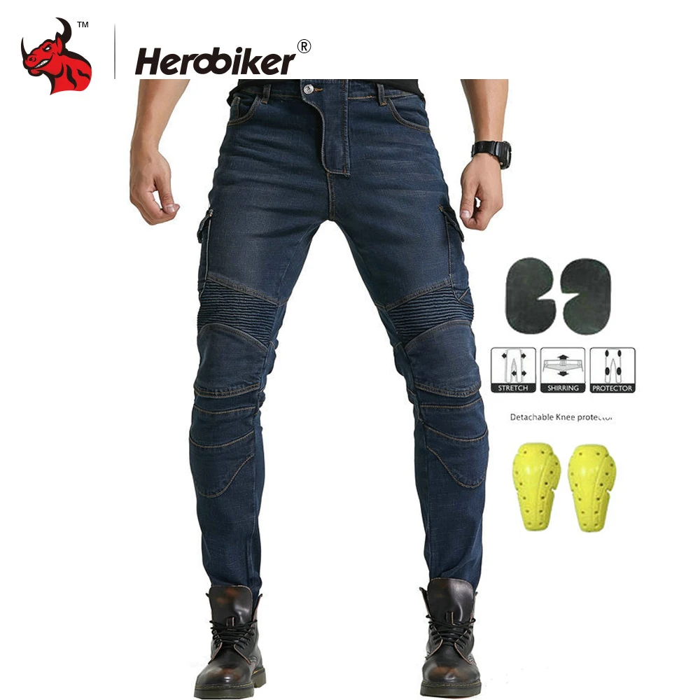 Брюки мужские мотоциклетные повседневные защитные до колена|knees protection moto|motorbike