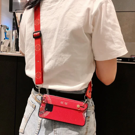 strap phone case Для huawei honor 9 10 lite 8x9x20 pro 10i 20i play P Smart plus Z nova 3i 3 4 5 5i pro чехол-накладка с красной короной - Цвет: strap phone case