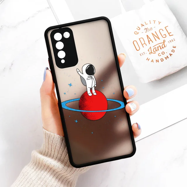 Case For Huawei P30 Pro Case P50 P40 Lite Hard Fundas Honor 8X 9A 20 10X 30 Lite Nova 5T Cartoon Astronaut Cover Lens Protection O217