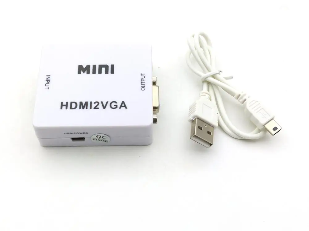 5 шт. новый оригинальный преобразователь HD 1080P MINI HDMI в VGA с аудио видео бокс адаптер