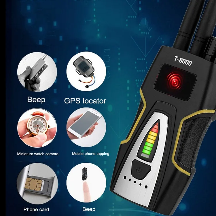 

T8000 Anti-Spy Wireless RF Signal Detector GSM Audio Finder GPS Scan Detector