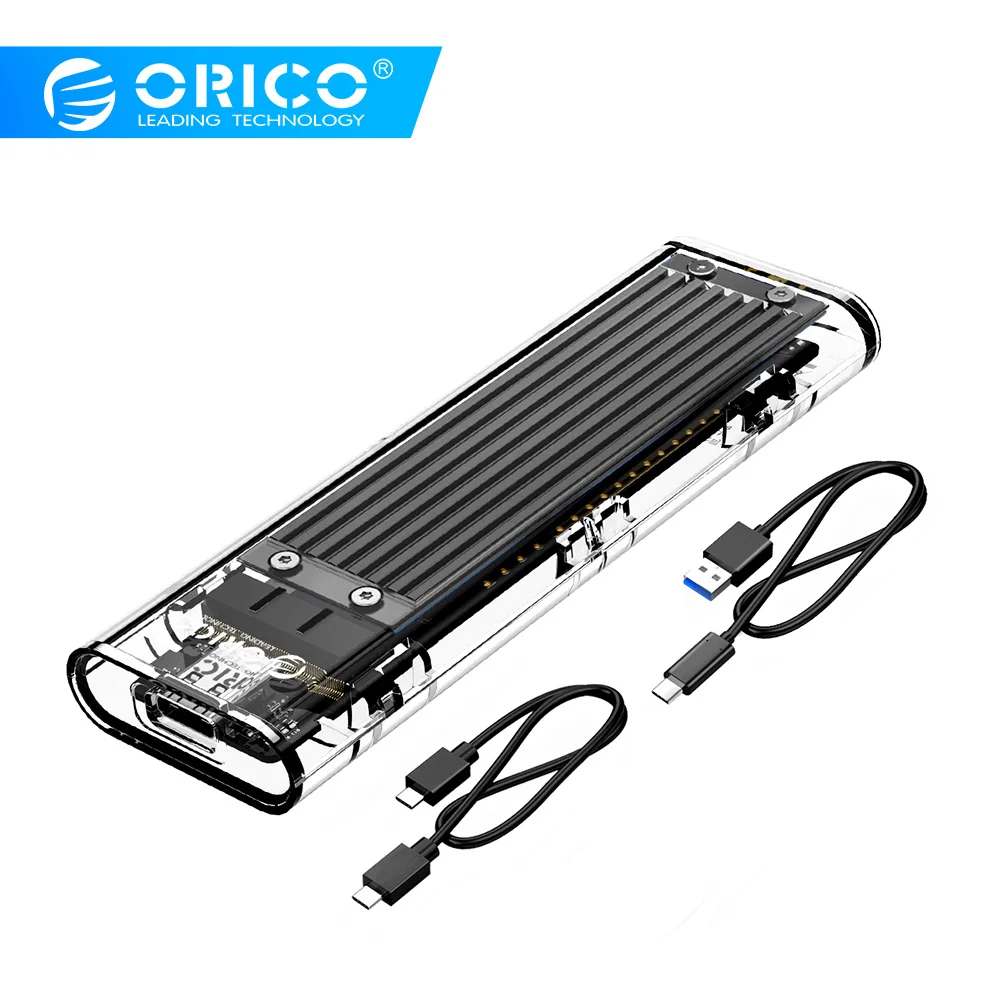 Чехол ORICO M.2 SSD для NVME PCIE NGFF SATA M/B Ключ SSD диск NVME SSD корпус M.2 для USB C прозрачный жесткий диск 10 Гбит/с