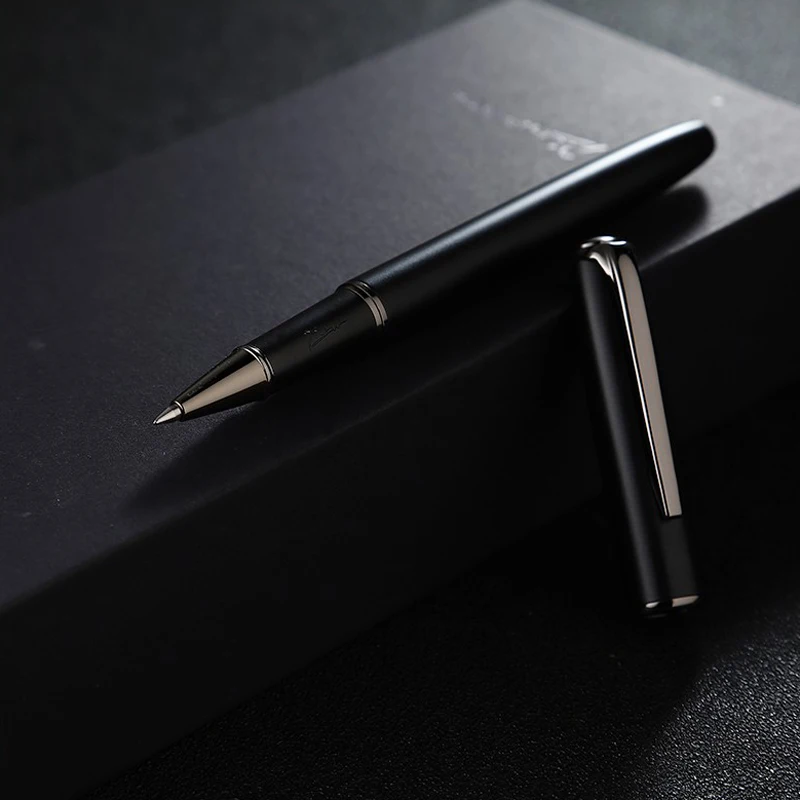 Picasso 916 Pimio Elegant Gray Ring Metal Roller Ball Pen Titanium Black Matte Barrel For Writing Pen No Gift Box