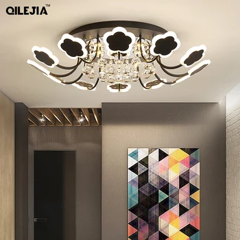 

Simple modern Living room lamp home atmosphere LED ceiling lamp hall creative bedroom lamp warm romantic crystal lamp