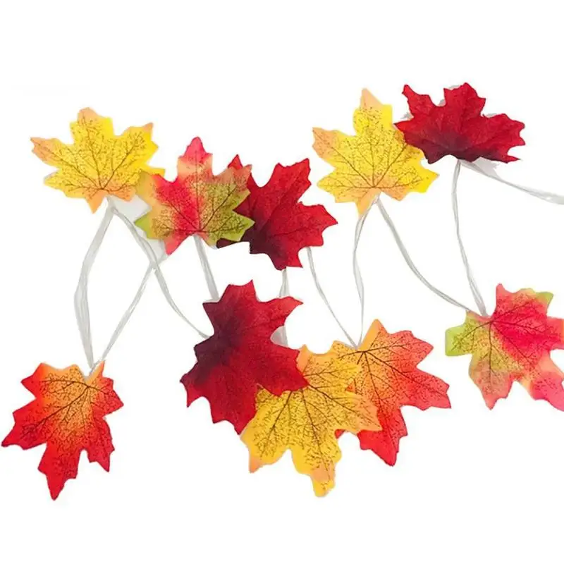 

2M LED Lighted Fall Autumn Pumpkin Maple Leaves Garland Halloween Decor