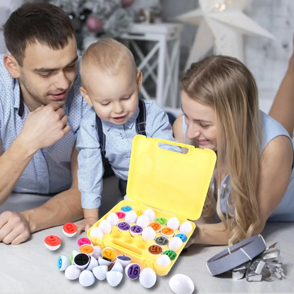 26 Pcs Numbers Matching Eggs Toy Baby Learning Education Math Toy Puzzle Matching Toys Montessori Building Blocks For Children
