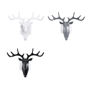 

Wall Hanging Hook Vintage Deer Head Antlers for Hanging Clothes Hat Scarf Key Deer Horns Hanger Rack Wall Decoration