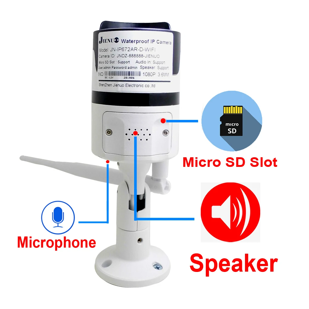 JIENUO, ip-камера, Wifi, 720 P, 1080 P, двухстороннее аудио, HD, беспроводная, Cctv, безопасность, для улицы, водонепроницаемая, инфракрасная камера наблюдения, HD, домашняя камера