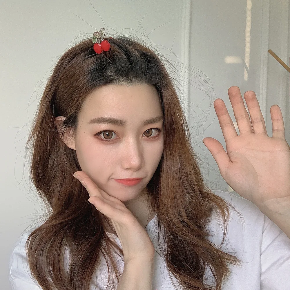 3PC Korean Kawaii Cute Cherry Hair Clip Claw Clamp for Women Girls Kids Hairpin Crab Headband Hair Gift Accessories Headwear