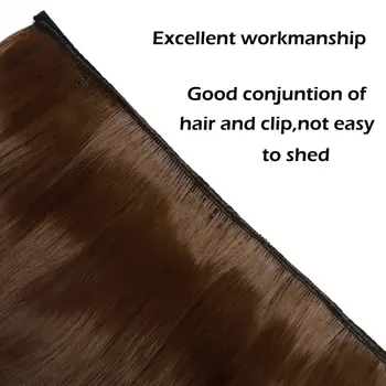 s-noilite 47Color 24Inch Long Wavy Women Clip In One Piece synthetic Hair Extensions Black Brown Fake clip Hairpiece for women 4