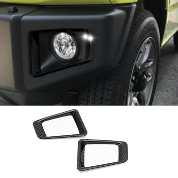 

2Pcs Car Black ABS Carbon Fiber Front Fog Lamp Light Cover Trim for Suzuki Jimny JB64W 2018 2019