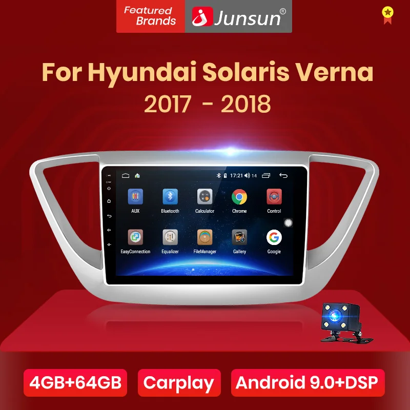 Junsun 4G + 64G CarPlay DSP Android 8 1 автомобильный Радио Мультимедиа Стерео Аудио плеер gps 2 Din