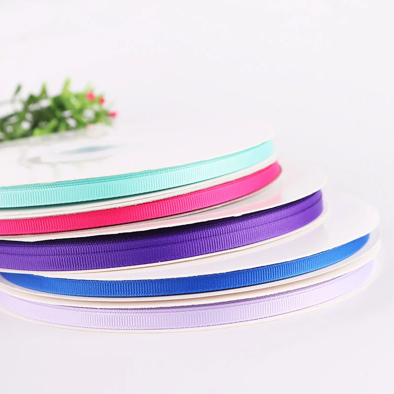 Grosgrain Ribbon 6mm 5Yards/Roll Crafts Wedding Decorations DIY Bow Gifts Card Wrapping Supplies