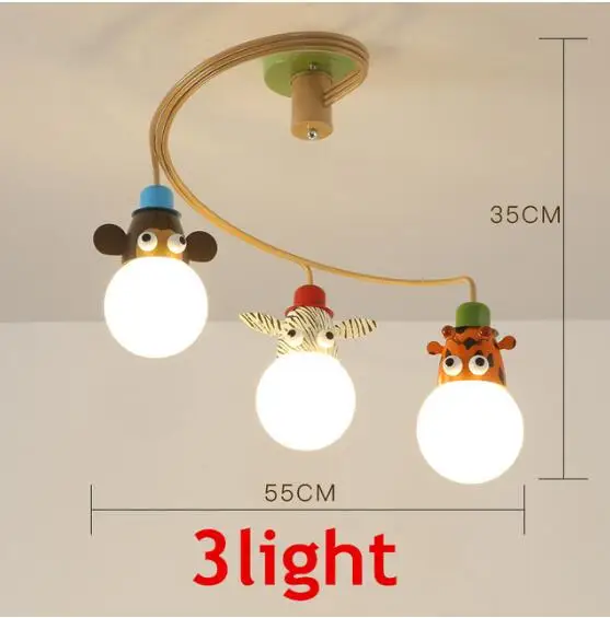 3 Light Мультфильм Led Детская люстра освещение для детской комнаты ткань абажур Люстра для мальчиков Спальня блеск для девочек Lustresa - Цвет абажура: 3 Light