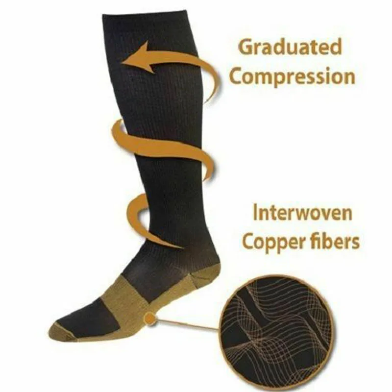 Compression socks anti-fatigue pure copper compression socks flight travel knee pads high elastic socks