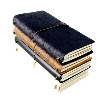 

2020 Vintage Leather Cover Notebook Blank Diary Paper Note Book Replaceable Traveler Notepad Stationery Suppliers r20